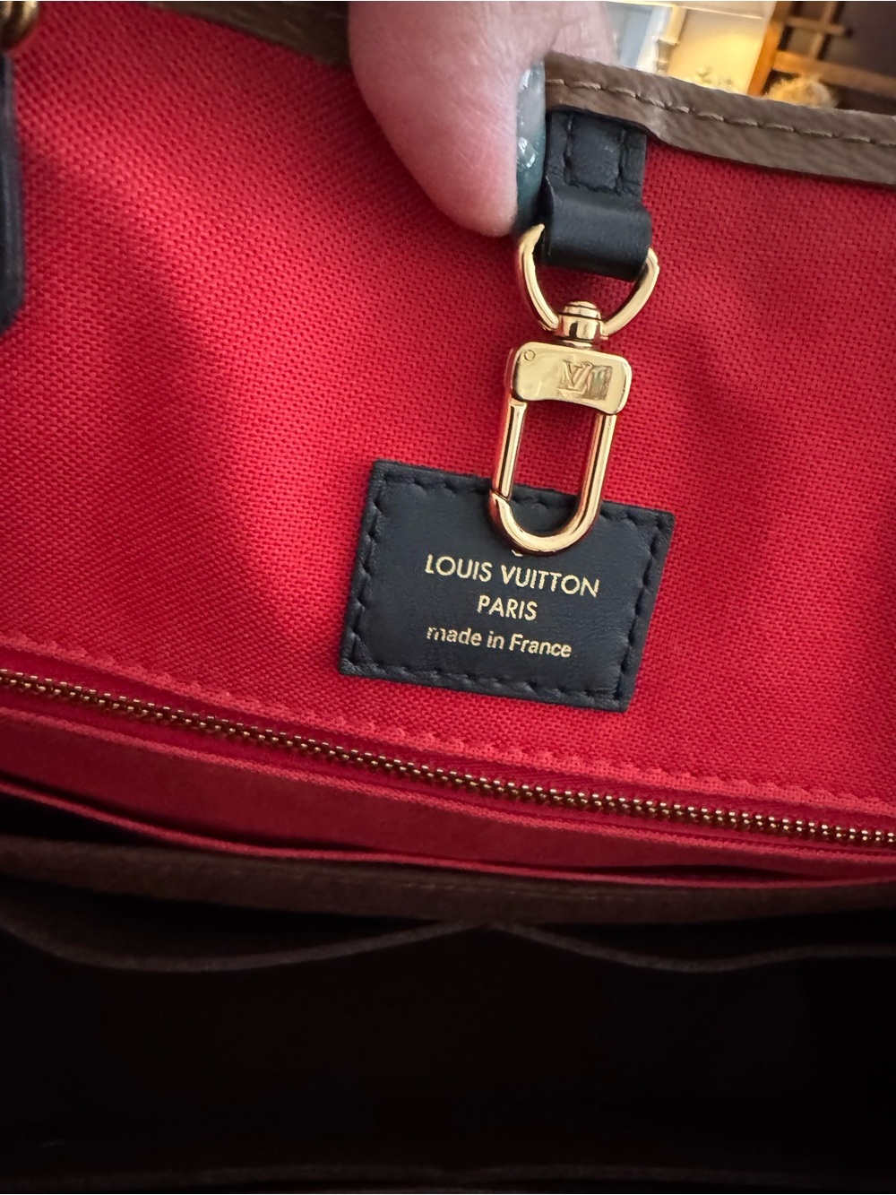 Louis Vuitton OTG Brown Monogram Canvas Tote with Red Trim - Picture 8 of 16